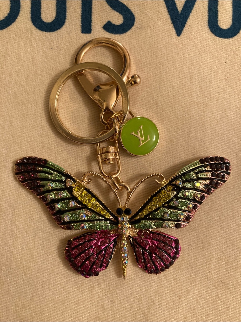 Louis Vuitton Upcycled Zipper Pull/Charm Butterfly 🦋 Purse Charm/Keychain NWOT